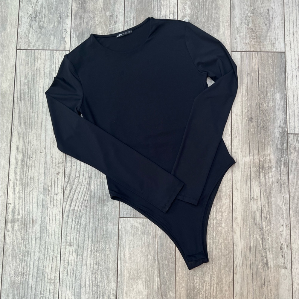 Zara Long Sleeve Black Bodysuit